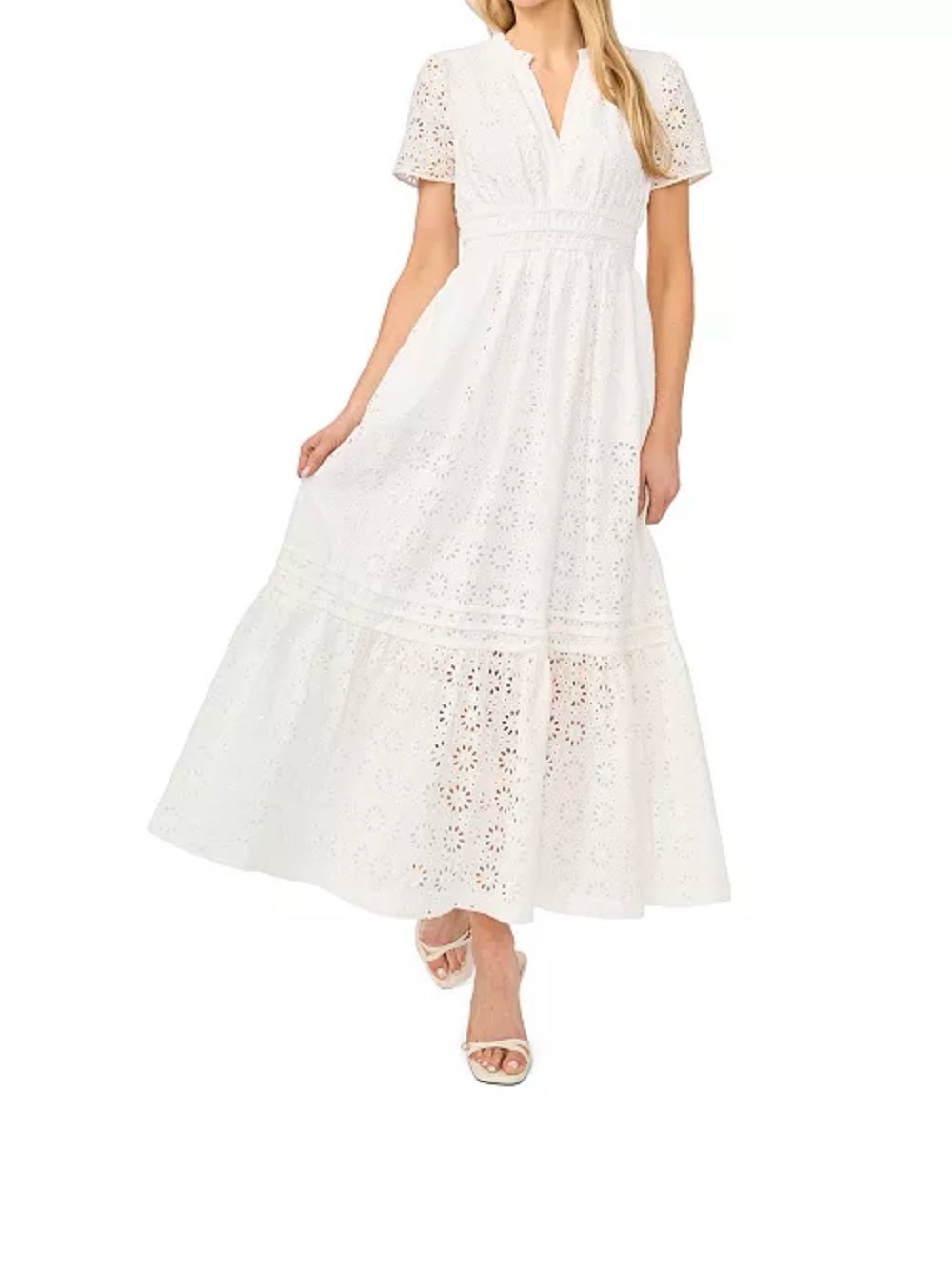 CeCe White Eyelet Maxi Dress